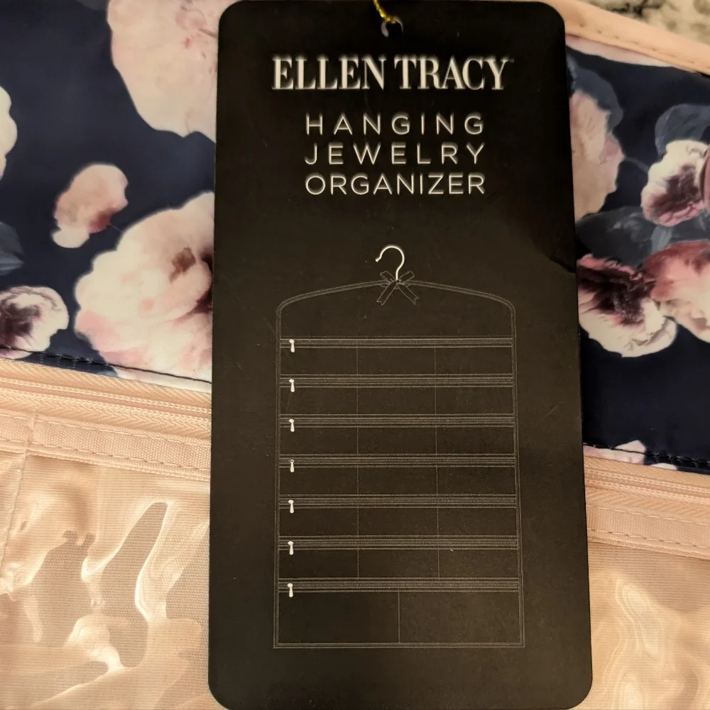 Ellen Tracy Floral Jewelry Organizer in Pink and Navy - Picture 5 of 5
